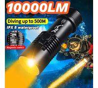 Torcia subacquea professionale 9000LM XHP120 800m Torcia subacquea per immersioni subacquee IPX8 Luce subacquea impermeabile utilizzando batteria 26650