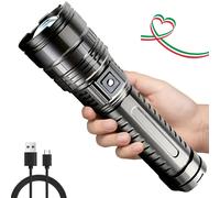 Torcia Super Potente 27 Cm LED Professionale Ricaricabile Alluminio Lumen Pro IT