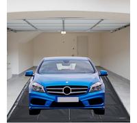 Torcia Tappetino di contenimento spesso, resistente, 2,4 x 5,5 m, antiscivolo, per garage, sotto l'auto, impermeabile, per neve, pioggia, sabbia, fango, colore nero