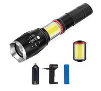 TORCIA TATTICA MILITARE ZOOM COB RICARICABILE ALTA LUMINOSITA' T6 LED TE-B0044