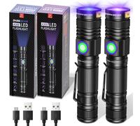 Torcia UV 365Nm E Torce 395Nm Ricaricabile USB, Lampada Di Wood Luce Nera Ultrav