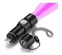 Torcia UV 395Nm USB Ricaricabile LED, Lampada Portatile, Luce Nera Ultravioletta