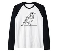 Tordo Arte lineare Ornitologo Maglia con Maniche Raglan