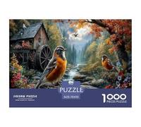 Tordo Jigsaw Puzzle Impossibili 1000Pcs Mulino ad acqua e ruscello Decorazione Per La Casa. Rilassamento E Intelligence Per Adulti E Bambini Da 12 Anni 70x50cm/1000pcs