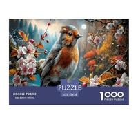 Tordo Jigsaw Puzzle Impossible 1000Pcs Foresta in fiorea Decorazione Per La Casa. Giochi Rilassamento E Intelligence Per Adulti E Ragazzi Da 14 Anni 52x38cm/1000pcs
