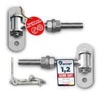 Torfix® Set di 2 cerniere regolabili M12 (115 mm), zincate con 4 viti autoperforanti per legno e metallo, con valutazione di prova 1,2, per cancello da giardino, cortile e recinzione