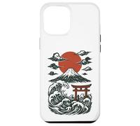 Torii Japan Wave Volcano Sun Mount Fuji Rising Red Custodia per iPhone 12 Pro Max