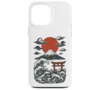 Torii Japan Wave Volcano Sun Mount Fuji Rising Red Custodia per iPhone 13 Pro Max