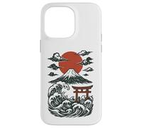 Torii Japan Wave Volcano Sun Mount Fuji Rising Red Custodia per iPhone 14 Pro Max