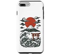 Torii Japan Wave Volcano Sun Mount Fuji Rising Red Custodia per iPhone 7 Plus/8 Plus