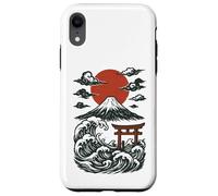 Torii Japan Wave Volcano Sun Mount Fuji Rising Red Custodia per iPhone XR