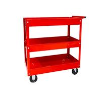 Torin APTC302B - Carrello multiuso robusto a 3 livelli, carrello portautensili rotante, capacità di carico 181,4 kg, per garage, magazzino, officina, colore: rosso