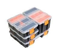 Torin - Valigetta porta attrezzi, 4 pezzi, versatile e resistente, per bulloni, viti, chiodi, dadi e piccoli attrezzi, nero/arancione