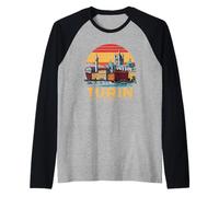 Torino Italia Città Italiana Architettura Europa Souvenir Maglia con Maniche Raglan