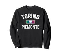 Torino Italia Piemonte Bandiera Italiana Stampa Distressed Felpa
