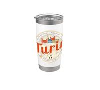Torino Piemonte skyline retrò Italia pasta vintage souvenir Bicchiere termico in acciaio inox doppia parete