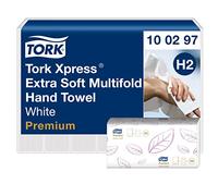 Tork 100297 Asciugamani intercalati Xpress Extra Soft Premium Quick Dry, 2 veli, compatibili con sistema H2, 21 x 100 asciugamani (34 x 21 cm)