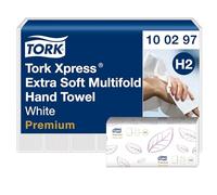 Tork 100297 Asciugamani intercalati Xpress Extra Soft Premium Quick Dry, 2 veli, compatibili con sistema H2, 21 x 100 asciugamani (34 x 21 cm)