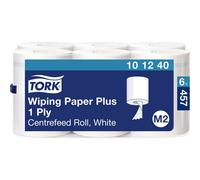 Tork Rotoli di panni per pulizia Carta Plus 2 veli Bianco brillante