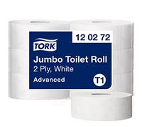 Tork 120272 Carta Igienica Jumbo Advanced T1, lunga durata, 2 veli, 6 rotoli a confezione, (6 x 1800 strappi), bianca