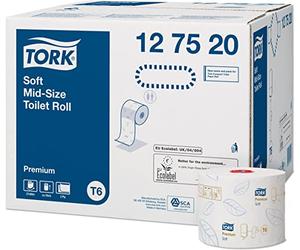 TORK 127520 Soft Toilet Roll, misura media, confezione da 27 pezzi