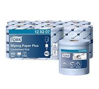 Tork 128207 Carta Plus per asciugatura Advanced, compatibile con il sistema M2 (ad estrazione centrale grande), 2 veli, 1 conf. x 6 rotoli (6 x 157,5 m), colore blu