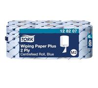 Tork 128207 Carta Plus per asciugatura Advanced, compatibile con il sistema M2 (ad estrazione centrale grande), 2 veli, 1 conf. x 6 rotoli (6 x 157,5 m), colore blu
