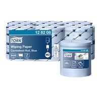 Tork 128208 Carta per asciugatura Advanced, compatibile con il sistema M2 (ad estrazione centrale), 1 velo, 1 x 6 rotoli (6 x 320 m), blu
