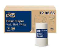 Tork 129265 Carta base per asciugatura Universal, compatibile con il sistema W5 Vario, 2 veli, 1 x 10 rotoli (10 x 55 m), colore bianco