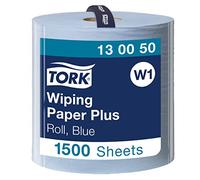 Tork 130050 Carta Plus per asciugatura QuickDry Premium, compatibile con il sistema W1 (da terra o da parete), 2 veli, 1 conf. x 1 rotolo (1 x 510 m), colore blu