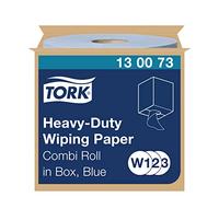Tork 130073 Carta ultraresistente per asciugatura QuickDryPremium, compatibile con i sistemi W1, W2 e W3, 2 veli, 1 conf. x 1 rotolo (1 x 170 m), colore blu