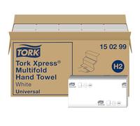 Tork 150299 Xpress Asciugamani intercalati piegati a Z Universal, compatibili con il sistema H2, 2 veli, 1 conf. da 20 pacchetti x 237 asciugamani, colore bianco