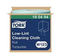 Tork 190494 Panno Premium per pulizia senza residui, compatibile con i sistemi W1, W2 e W3, monovelo, 1 conf. x 1 rotolo (1 x 180 m), colore turchese