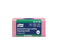 Tork 194750 Panno per pulizia colorato a lunga durata rosa Premium, compatibile con il sistema W8 (dispenser per panni piccolo), monovelo, 8 conf. x 40 panni (320 pz)