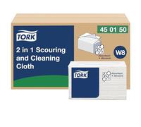 Tork 2 in 1 Scouring and Cleaning Cloth Bianco W8, Reusable, 45 Fogli, 450150