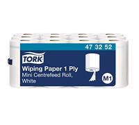 Tork 473252 Plus Advanced Carta per Asciugatura, 1 x 12 | Compatibile con Sistema M1, ad Estrazione Centrale Mini, 1 Velo, Rotoli, M, Bianco, 12 x 120
