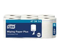 Tork 473414 Carta per asciugatura Advanced, compatibile con il sistema M2 (ad estrazione centrale maxi), 2 veli, 1 x 6 rotoli (6 x 150,7 m), colore bianco