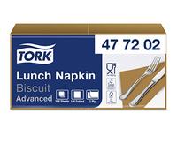 Tork 477202 Tovagliolo Lunch nocciola Advanced, 2 veli, piegato in 4, 10 pacchi x 200 tovaglioli (2000 pz), 33 cm (lungh.) x 32,6 cm (largh.)