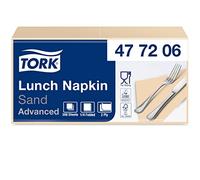 Tork 477206 Tovagliolo Lunch sabbia Advanced, 2 veli, piegato in 4, 10 pacchi x 200 tovaglioli (2000 pz), 33 cm (lungh.) x 32,6 cm (largh.)