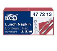 Tork 477213 Tovagliolo Lunch bordeaux Advanced, 2 veli, piegato in 4, 10 pacchi x 200 tovaglioli (2000 pz), 33 cm (lungh.) x 32,6 cm (largh.)