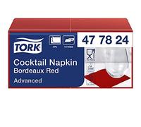 Tork 477824 Tovagliolo Cocktail bordeaux Advanced, 2 veli, 12 pacchi x 200 tovaglioli (2400 pz), 24 cm (lungh.) x 23,8 cm (largh.)