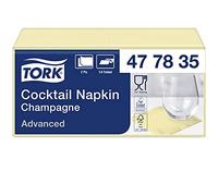 Tork 477835 Tovagliolo Cocktail champagne Advanced, 2 veli, 12 pacchi x 200 tovaglioli (2400 pz), 24 cm (lungh.) x 23,8 cm (largh.)