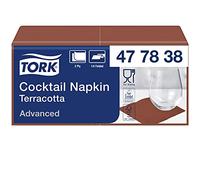Tork 477838 Tovagliolo Cocktail terracotta Advanced, 2 veli, 12 pacchi x 200 tovaglioli (2400 pz), 24 cm (lungh.) x 23,8 cm (largh.)