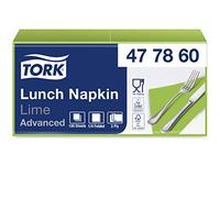 Tork 477860 Tovagliolo Lunch Soft lime Advanced, 3 veli, piegato in 4, 10 pacchi x 150 tovaglioli (1500 pz), 33 cm (lungh.) x 32,6 cm (largh.)
