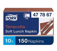 Tork 477867 Tovagliolo Lunch Soft terracotta Advanced, 3 veli, piegato in 4, 10 pacchi x 150 tovaglioli (1500 pz), 33 cm (lungh.) x 32,6 cm (largh.)