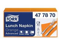 Tork 477870 Tovagliolo Lunch Soft arancione Advanced, 3 veli, piegato in 4, 10 pacchi x 150 tovaglioli (1500 pz), 33 cm (lungh.) x 32,6 cm (largh.)
