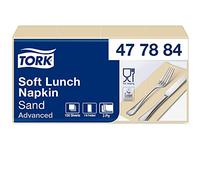 Tork 477884 Tovagliolo Lunch Soft sabbia (piegato in 8) Advanced, 3 veli, 10 pacchi x 150 tovaglioli (1500 pz), 33 cm (lungh.) x 32,6 cm (largh.)