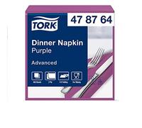 Tork 478764 Tovagliolo Dinner viola Advanced, 2 veli, piegato in 4, 12 pacchi x 150 tovaglioli (1800 pz), 39 cm (lungh.) x 39 cm (largh.)