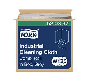 Tork 520337 Paño de limpieza industrial Premium / 1 capa/Papel multiuso compatible con los sistemas W1, W2 y W3 / 1 bobina x 148,2 m de largo/color Verde