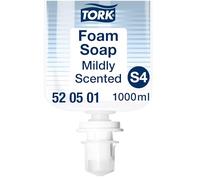 Tork 520501 Sapone a schiuma delicato Premium, compatibile con sistema S4, idratante e liporestitutivo, 1 x 1000 ml (2500 dosi), schiuma bianca